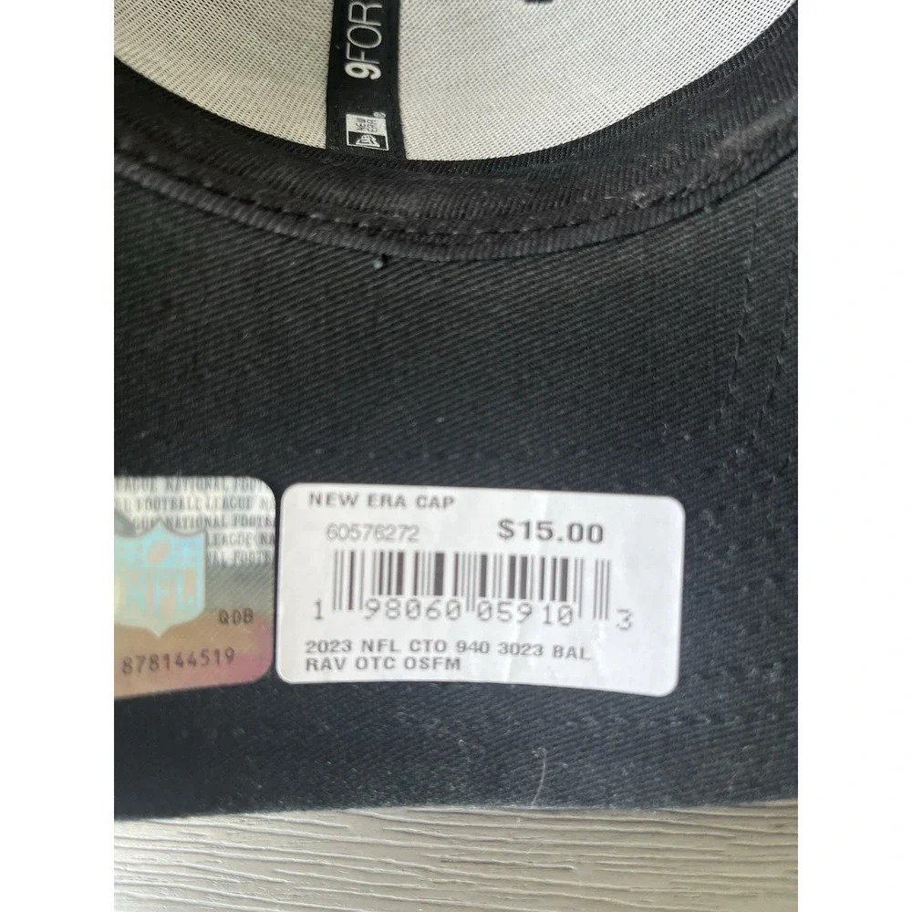Baltimore Ravens New Era 9Forty Black Adjustable Snapback Hat Cap‎